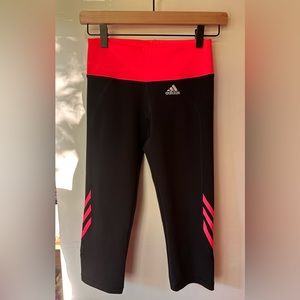 Adidas Climalite black/coral pink cropped capri leggings